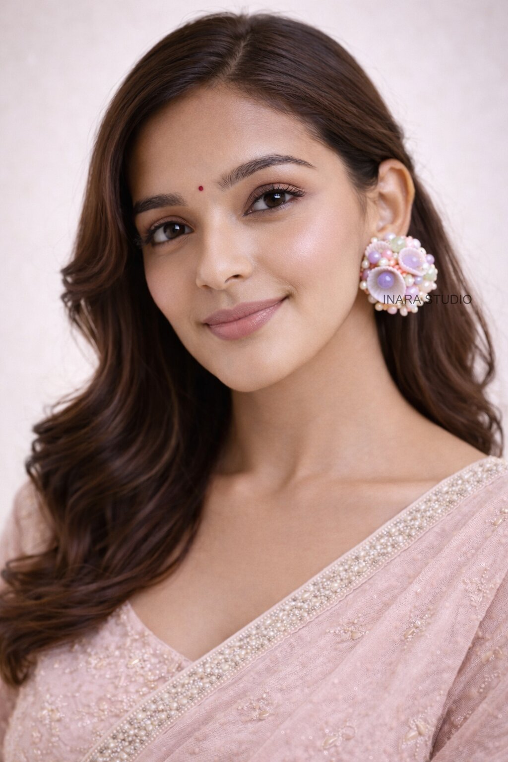 PASTEL BLOOM HANDAMDE BEADED STUD EARRINGS