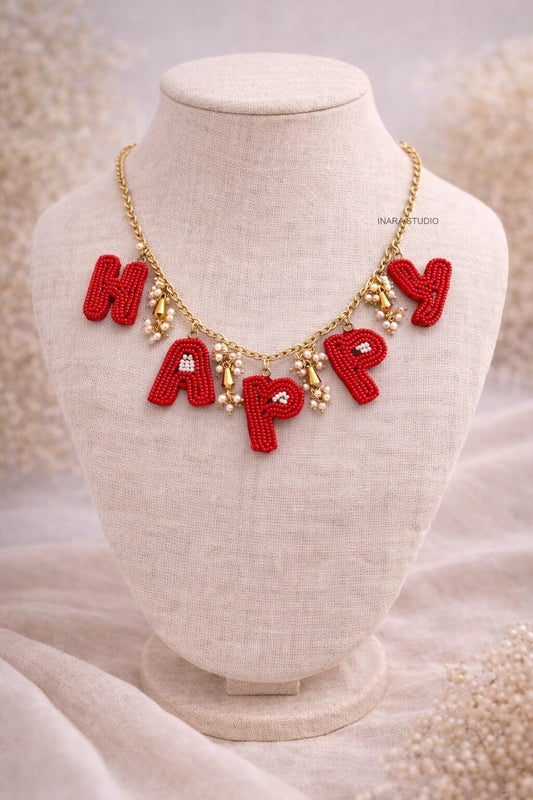 HANDCRAFTED PERSONALIZED CUSTOM BEADED NAME NECKLACE