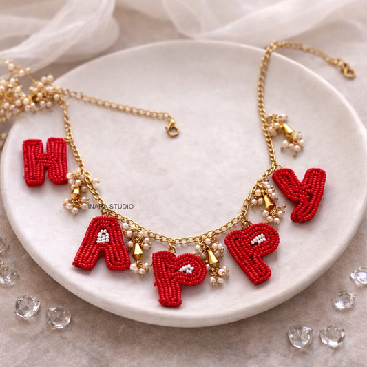 HANDCRAFTED PERSONALIZED CUSTOM BEADED NAME NECKLACE